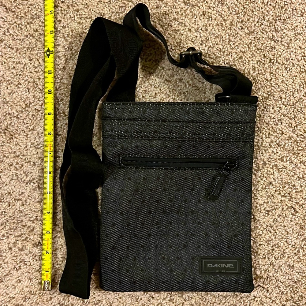 Dakine grey and black crossbody polka dot detail used once
